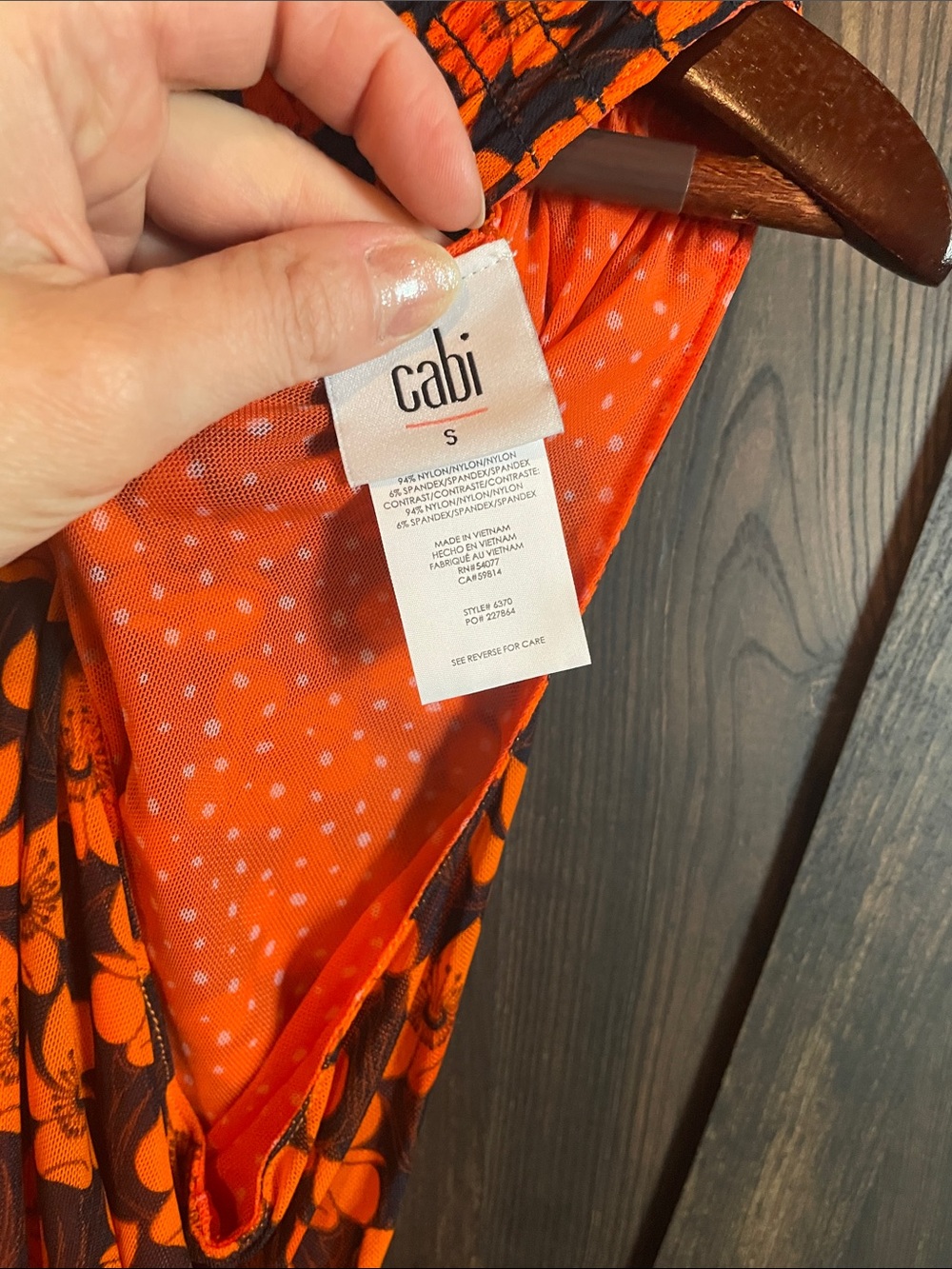 CAbi Orange Floral A-Line Dress on Black - Picture 2 of 4